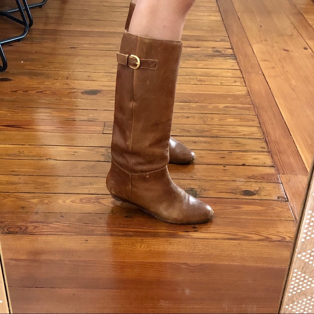 [STEVE MADDEN] Intyce cognac leather boots